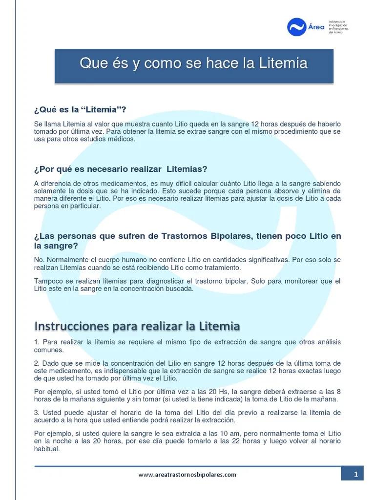 Litemia: ¿Qué es y para qué sirve? - Qué es el examen de litemia litemia - Qué es el examen de litemia